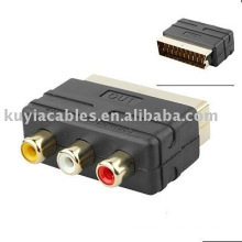 Scart to RCA Cable Adaptor RGB Scart Male to 3 RCA Female adapter tv cable dvd vcr input analog